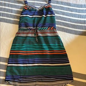 Double V neck striped dress size large.